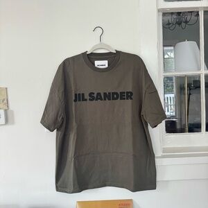 Jil Sander Khaki Logo Short Sleeve T-Shirt